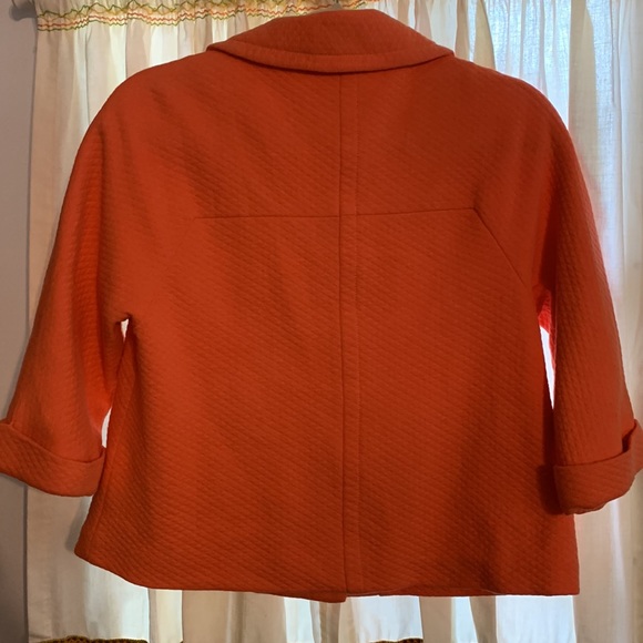 Juicy Couture Quilted Peter Pan Collar Button Peacoat Jacket Orange Gold Size S - Picture 3 of 3